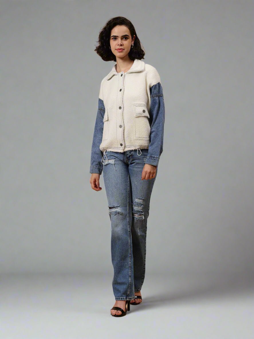 Gaiia Denim Sleeve Winter Shacket - GAIIA